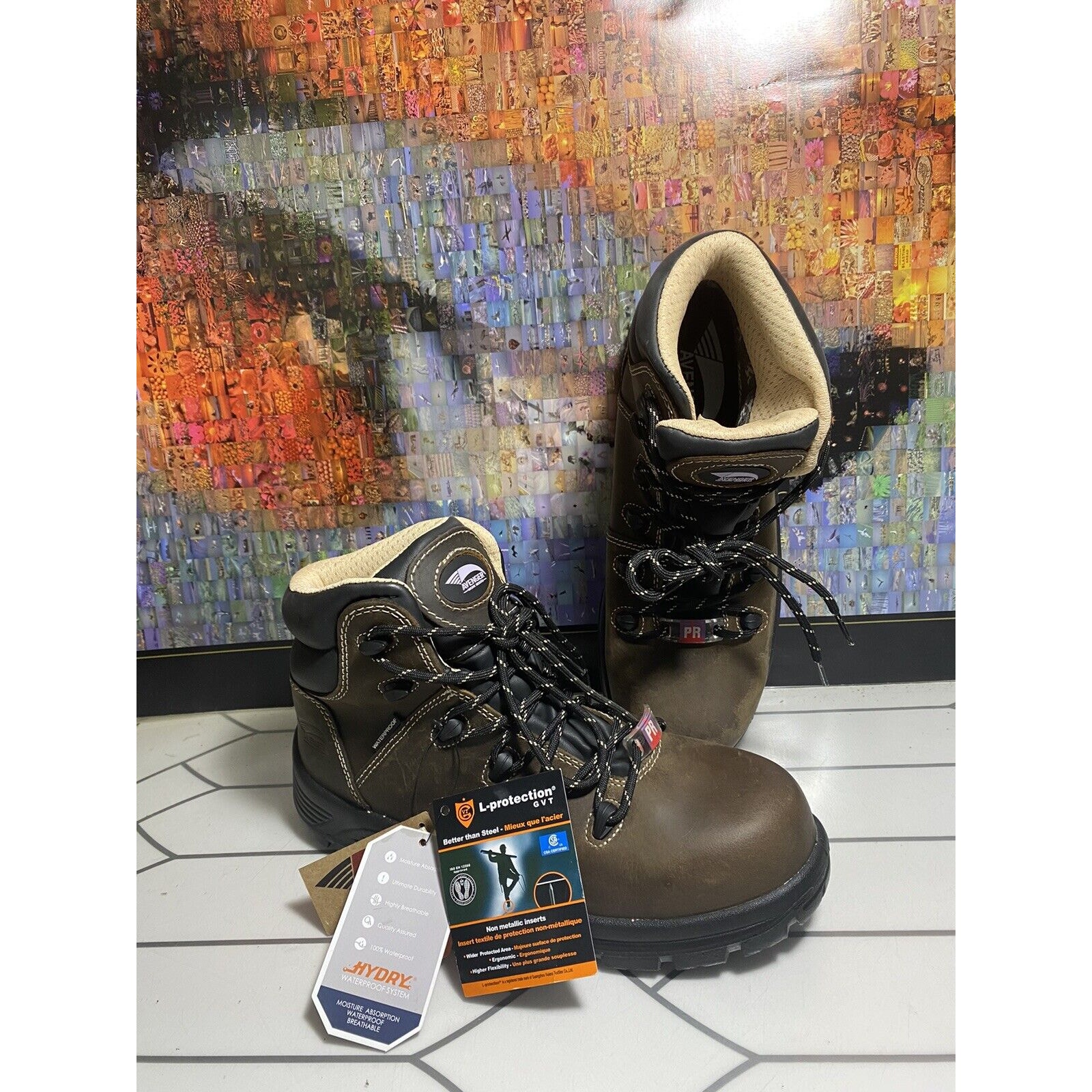 Avenger Women’s Steel Toe Work Boots Framer Waterproof Brown Boots Sz Medium 9